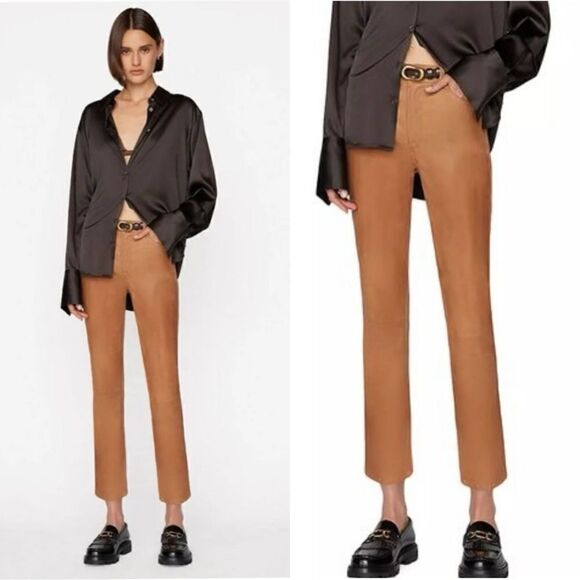 Frame Denim Denim - NEW FRAME Le High Straight Coated Jeans in Camel